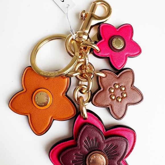 Coach Wildflower Mix Bag Charm Key Ring Multicolor NWT NOS - Picture 4 of 10
